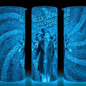 Glow in the Dark Willy Wonka Chocolate Factory Retro Cup Mug Tumbler 20oz